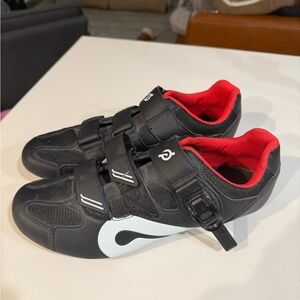 Peloton Black Cycling Shoes with Red Lining